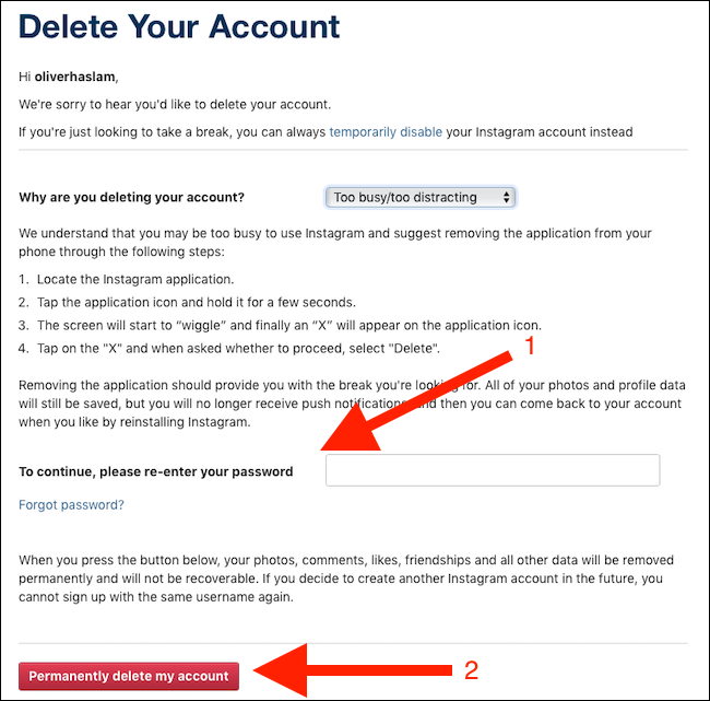 How to Deactivate Or Delete an Instagram Account